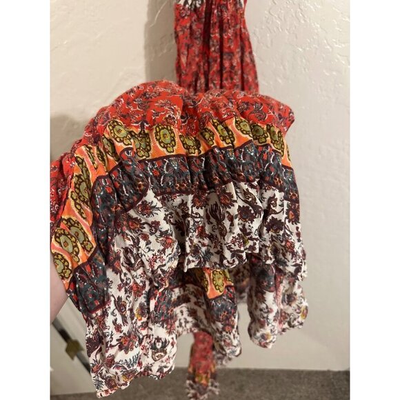 Sivana Maylene Boho Ruffle Paisley Halter Hippie Flare Leg Jumpsuit Romper - Picture 7 of 12